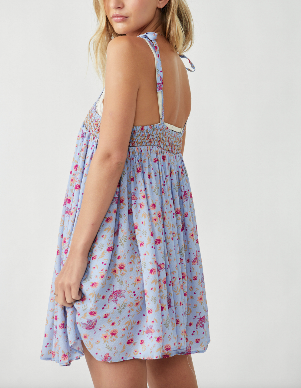 Free People Rule The World Romper in Blue Combo - PHIA