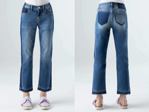 Ceros Hi-Rise Boyfriend Dark Blue Color Block  