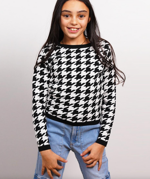 CPW Everly Houndstooth Long Sleeve Top 