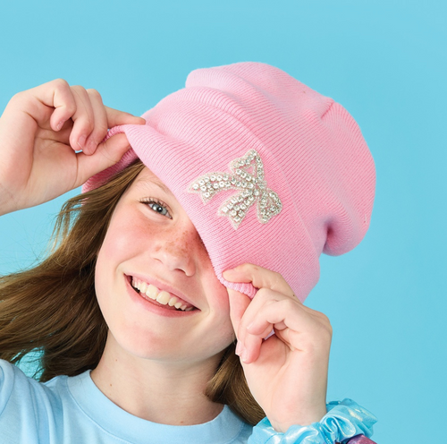 IS Bow Beanie Pink