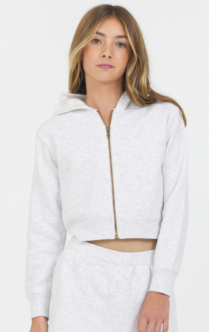 VH Grey Burnout Crop Full Zip Hoodie 