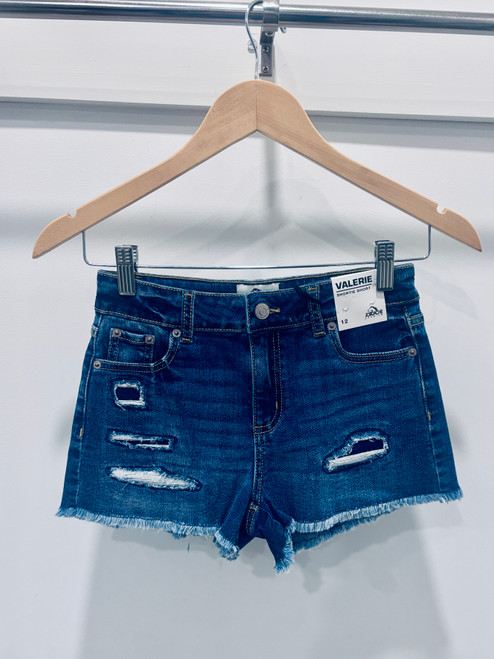 JD Medium Wash High Rise Destructed Short 