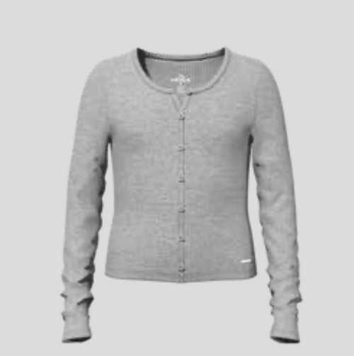 JD Heather Grey Faux Button Cardigan Top 