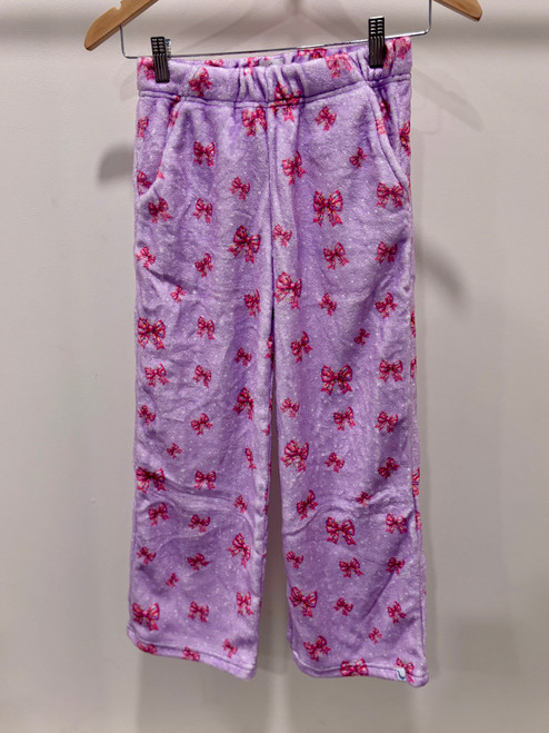 PG  Holiday Bows Loungewear Plush Pant Lavender