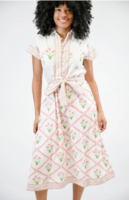 Victoria Dunn Folly Maxi Short Sleeve - Pink Tulip Dress