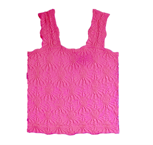 Suzette Tween Smocking Lace Tank, Azalea Pink tank, tween summer tops, girls lace tank top, tween boutique clothing, camp outfits for girls, South Shore MA boutique, tween fashion trends, girls summer style, PHIA Boutique.kid tops, kid tanks