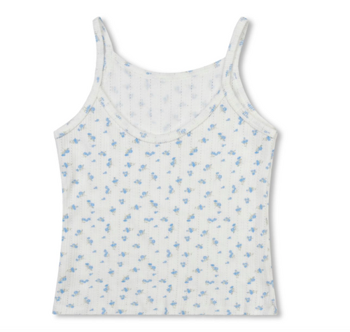 Iscream Blue Floral Pointelle Tank Top Short Set Tween Girl Set , Girl PJ Set , Tween PJ Set , Iscream Blue Floral Pointelle Tank Top Short Set, Iscream tween pajamas,  Tween girl pajama set, Blue floral pajama set ,  Pointelle pajama set , Girls sleepwear,  Tween lounge set , Matching tank and shorts set , Cute tween pajamas , Sleepover outfit,  Tween boutique clothing, South Shore boutique ,Massachusetts tween boutique