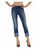 TRT Cuff Hem Crop Straight Leg Jean indigo 