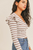 SS White And Mocha Melody Fair Ruffle Top 