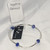 Sapphire  - Silver Tone Stretch bangle - Patience