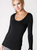 Nikibiki LS Scoop Neck Top Black