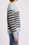 Women's Liverpool LA Long Sleeve Crew Neck Drop Shoulder Sweater in Grey with Black Stripe, a relaxed silhouette with modern style., crew neck sweater women