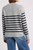 Women's Liverpool LA Long Sleeve Crew Neck Drop Shoulder Sweater in Grey with Black Stripe, easy, comfortable fit sweater , pairs seamlessly with jeans or trousers. drop shoulder sweater women, long sleeve knit sweater women, grey sweater with black stripe, everyday women’s sweater, work sweater , women's work sweater