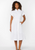 Velvet Heart Emily Optic White Poplin Short Sleeve Dress , effortless style with ease of wear ,Pleated waist for shape, Elastic back, Side pockets