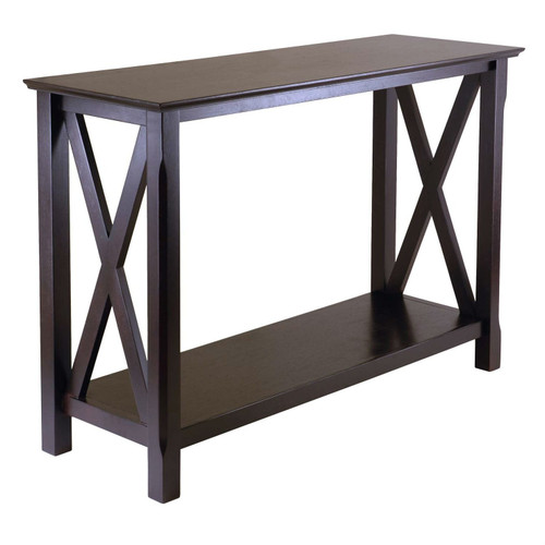 Cappuccino Brown Wood Console Sofa Table with Bottom Shelf Q280-WCTXP1838957