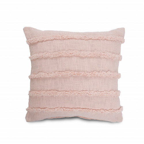 20" X 20" Pearl Blush And Peach 100% Cotton Zippered Pillow N270-517130