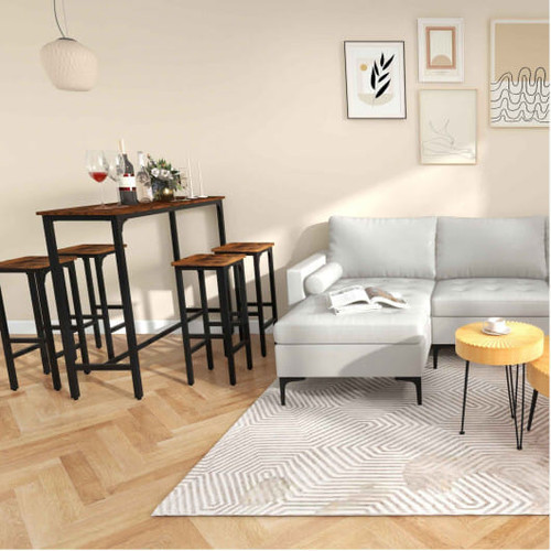 8-Piece Complete Industrial and Modern Living and Dining Room Set D681-R-8PiecesLivingRoomSet
