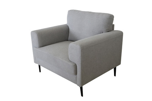 41" Light Gray And Black Linen Arm Chair N270-491119