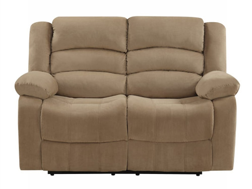 60" Beige Microfiber Manual Reclining Loveseat N270-329372