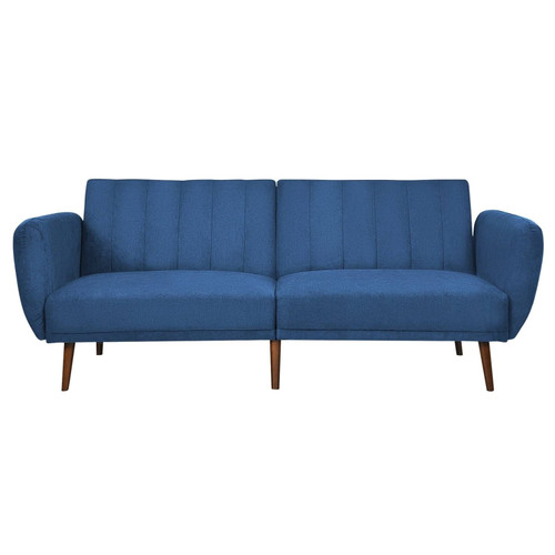Modern Scandinavian Blue Linen Upholstered Sofa Bed with Wooden Legs Q280-NAGI3399