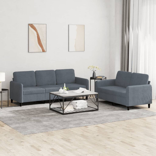  2 Piece Sofa Set Dark Gray Velvet A949-3202015