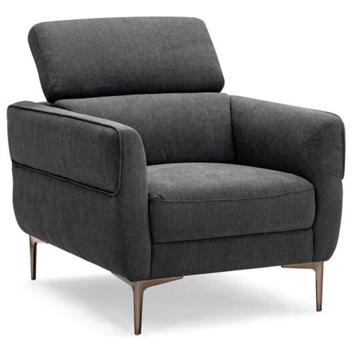 Modern Upholstered Single Sofa with Adjustable Headrest and Stable Metal Legs-White B593-HV10184WL-22