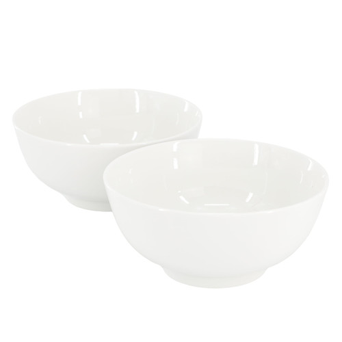 Gibson Home Great Essentials 2 Piece 6.9 Inch Fine Ceramic Noodle Bowl Set in White D970-142749.02