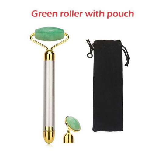 Color: GREEN JADE - Vibra Beauty Vibrating Gemstone Roller And Magical Skin Care Massager K290-31323232272470