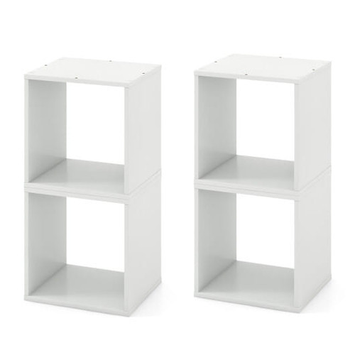 Cube Storage Organizer Set of 2-White - Color: White D681-JV11351WH-2