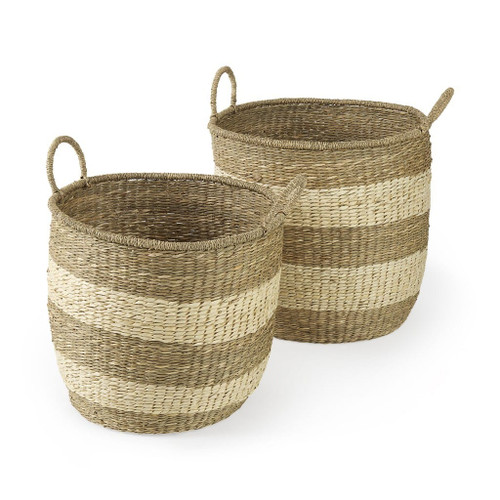 Set of Two 18" Brown Wicker Baskets N270-392160