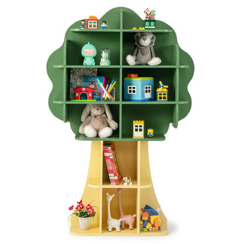 Green Kids Bookcase Shelf Toy Storage Organizer with Open Storage Shelves - Color: Green D681-TP10193GN