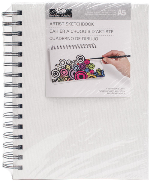 essentials(TM) Canvas Cover Sketchbook 5.8X8.3- (Pack of 3) N274-NM01514007_3