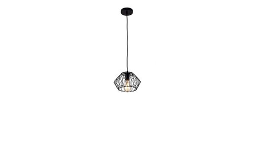 Black Metal Cage Modern Industrial Single Bulb Hanging Pendent Light N270-482739