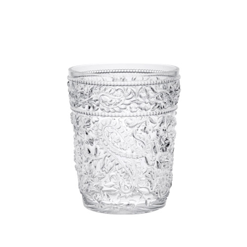Set of Four Clear Paisley Acrylic Stemless Whiskey Glass N270-521149