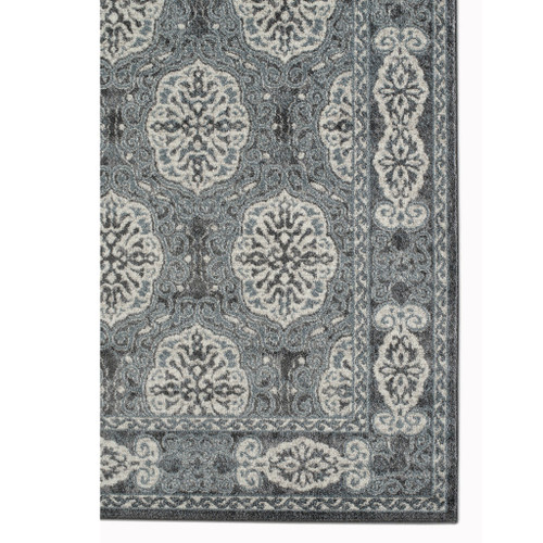 4' X 6' Charcoal and Ivory Medallion Power Loom Area Rug N270-531812