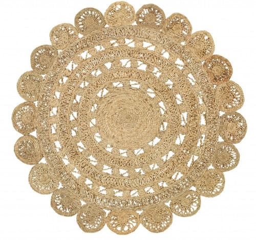 Sunshine Golden Natural Jute Area Rug N270-394232