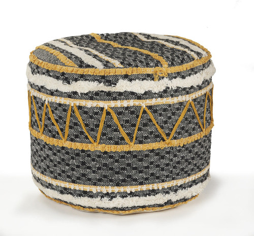 18" Black 100% Cotton Ottoman N270-517901