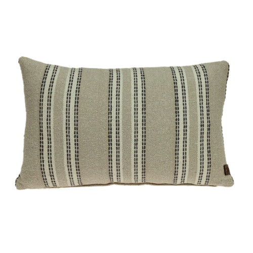 Oatmeal Stripe Weave Lumbar Throw Pillow N270-383134