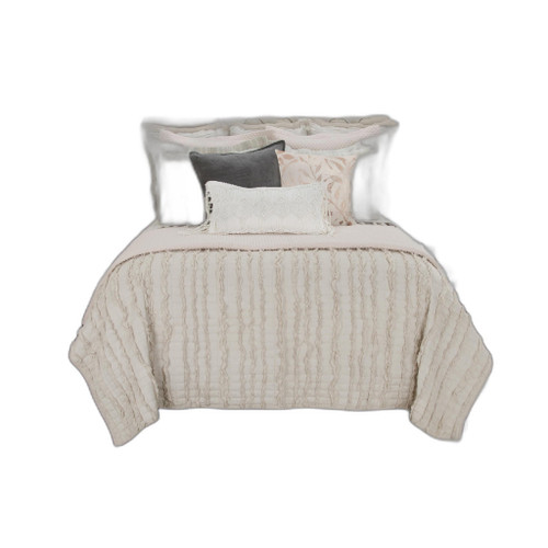 Light Blush Queen 100% Cotton 300 Thread Count Machine Washable Down Alternative Comforter N270-479970