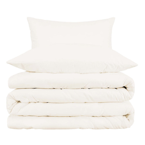 Ivory Queen Cotton Blend 1000 Thread Count Washable Duvet Cover Set N270-528110