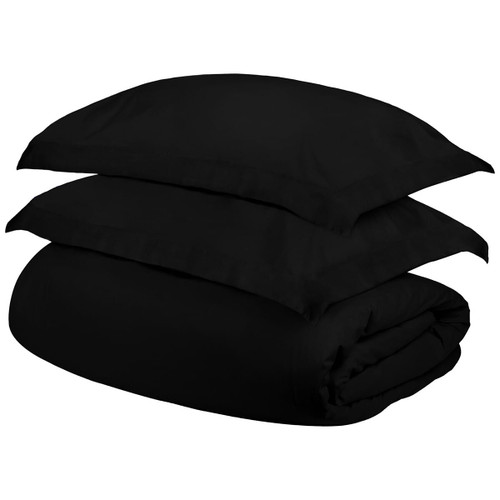 Black King Cotton Blend 300 Thread Count Washable Duvet Cover Set N270-528254