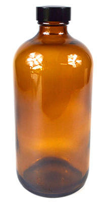 16oz Glass Amber Bottle with Cap H558-L16A