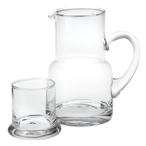 4 X 6 X 7 Clear Glass 2 Pc Glass Bedside Or Desktop Carafe Set  10 Oz N270-375883