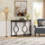 Modern 43-inch Half Moon Accent Console Table with Brown Wood Top Black Frame Q280-RBFTCSA9983751