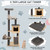 5-Tier Modern Wood Cat Tower with Washable Cushions-Gray - Color: Gray D681-PS7477GR