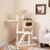 Modern Cat Tree for Indoor Cats with Cattail Fluff Condo and Top Perch-Natural B593-PV10204