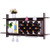 Wall Mount Wine Rack with Glass Holder & Storage Shelf-Walnut B593-HW57400
