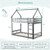 Twin Over Twin Bunk Bed with Fence and Ladder for Kids-Gray - Color: Gray - Size: Twin Size D681-HU10908GRT+