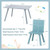 5 Pieces Kids Wooden Activity Play Furniture Set with Building Blocks-Blue B593-HY10034