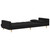  2-Seater Sofa Bed with Two Pillows Black Fabric A949-375801